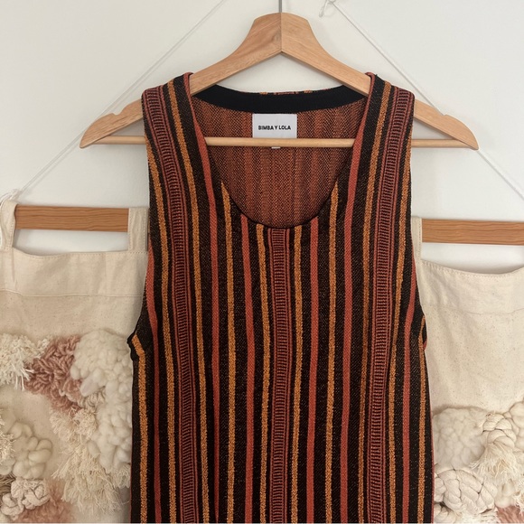 Knit bronze gold midi dress by Bimba & Lola - Picture 2 of 4